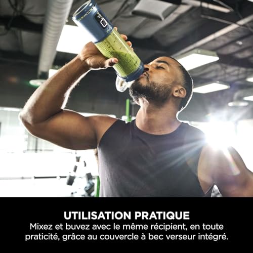 Ninja Blast BC151UKNV - Frullatore portatile, 530 ml, coperchio a tenuta stagna e beccuccio, potente mini frullatore senza fili, ricaricabile, portatile, frullati proteici, miscela ghiaccio e frutta - 4