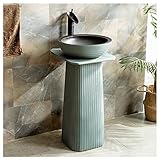 lavabo con pedestal roca dama Aplicación: Lavabo de estilo retro industrial, apto para todo tipo de entornos domésticos o empresariales. Entorno industrial como cibercafés, bares, restaurantes, cafeterías, tiendas de postres, estudios de uñas, etc.
