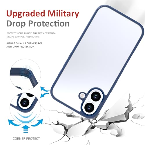 Image of for iPhone Case 16 Plus, [Anti-Yellowing Technology] [Military Grade Drop Protection] Shockproof Slim Hybrid Phone Case for iPhone 16 Plus - Indigo Blue