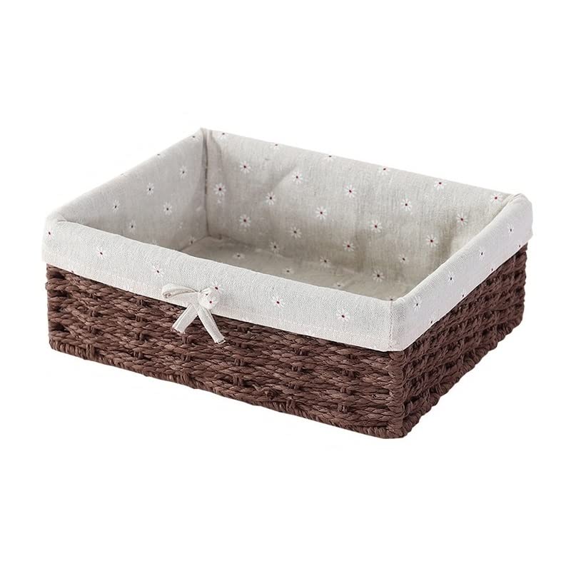 Cesta de Almacenamiento, Caja, Accesorios de Cocina y Dormitorio, Escritorio, ratán, Tejido a Mano, Cesta, Mimbre, hogar