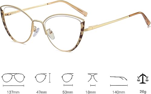 Miniatura 8 de Lentes de bloqueo de luz azul de ojo de gato para mujer, anteojos para lecturacomputadoraTVteléfonos, fatiga ocular