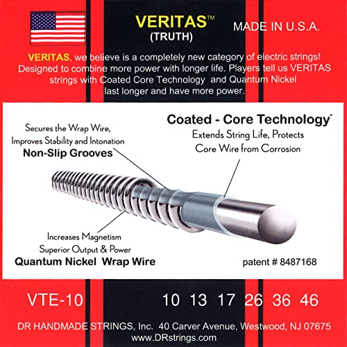 DR String VTE-10 Veritas Jeu de cordes pour guitare electrique - Les Beatles, Paul McCartney, John Lennon, RIngo Starr, George Harrison DR String VTE-10 Veritas Jeu de cordes pour guitare electrique – Image 4
