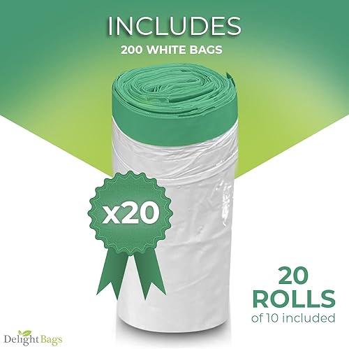 Miniatura 4 de Cocina alta (200 unidades), 13 galones, bolsas de basura con cordón, blancas, bolsas de cocina, 0.9 mil de grosor, bolsas de basura altas para