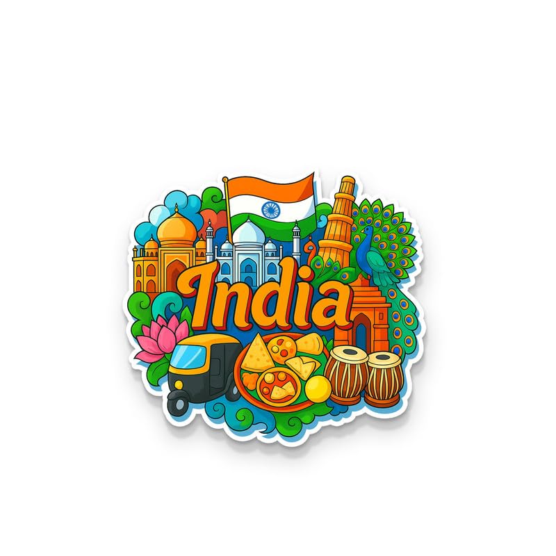 Image of India Fridge Magnet, Glossy Finish, Stylish Magnet for Fridge, Wardrobe & Metal Surfaces