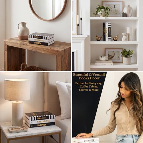 Livres de décoration en feuille noire pour table basse