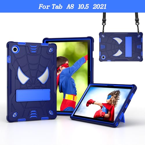 Housse antichoc Samsung Tab A8 10.5 avec support intégré et sangle réglable bleu - 2