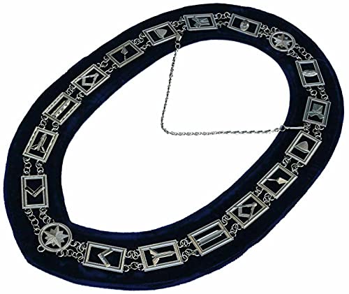 CraftX MASONIC REGALIA MASTER MASON BLUE LODGE SILVER METAL 12 CHAIN COLLAR