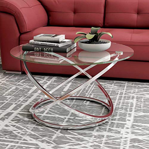 Durian Coffee Table (Glossy Finish, Clear Glass), Standard