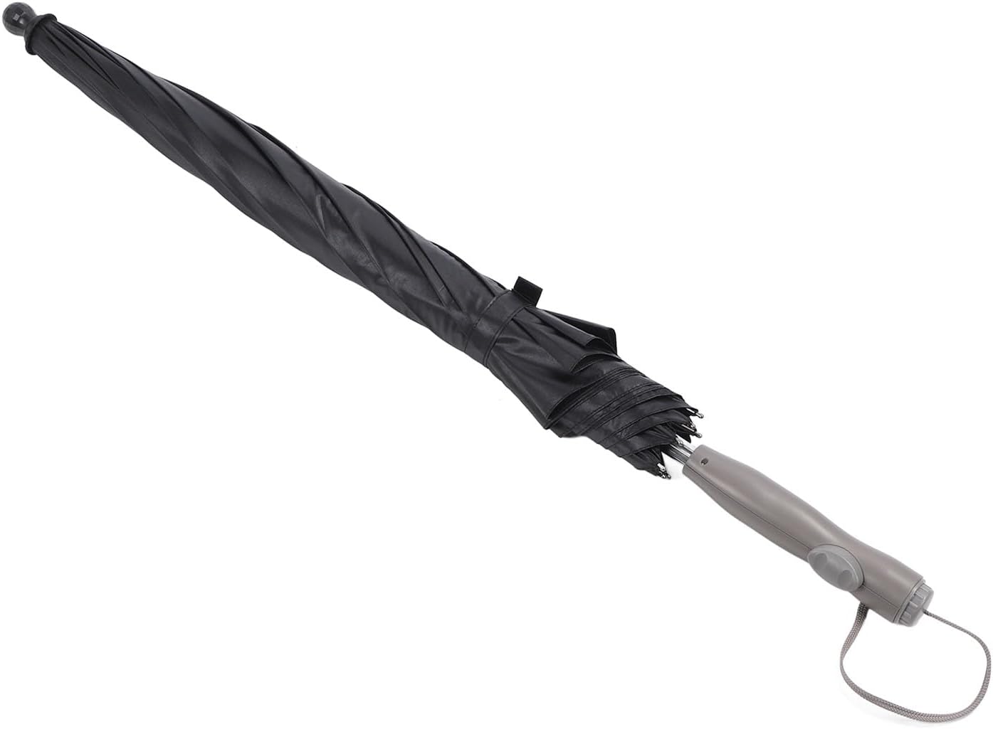 PerGar Misting Fan Umbrella, Umbrella with Built in Fan and Mist Spray, 190t VinylFiberglass 8 Ribs Rechargeable Long Handle Sun Umbrella, for Summer Cooling Beach Sports