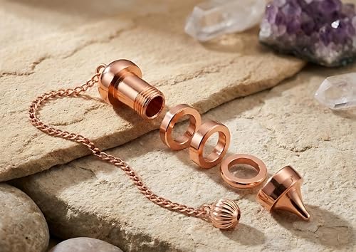 Image of Egyptian Designer Openable Copper Pendulum for Reiki Healing, Dowsing & Chakra Balancing - Dionysus Style Divination & Meditation Tool