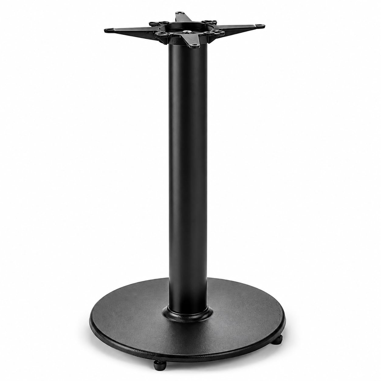 22" Counter Height Round Table Base with 18" Spider by Glownary – Glass, Clear And Silver, Model 349c22r4ceq