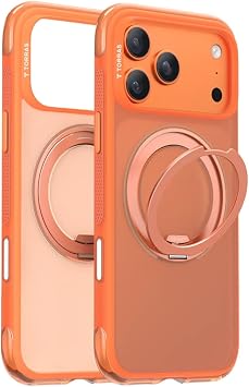 Torras Apple iPhone 17 Pro Max ile Uyumlu Ostand R Air MagSafe K l f, Turuncu