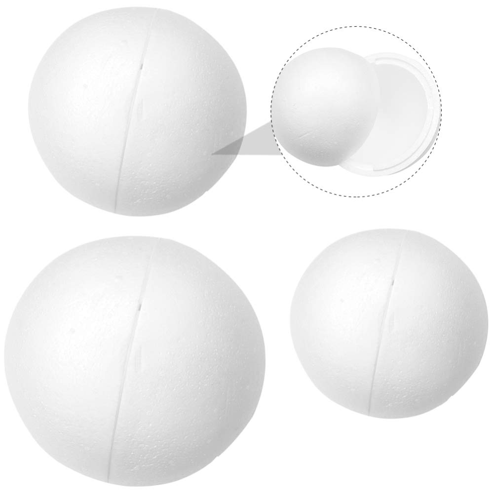 PRETYZOOM Styroporkugeln Basteln DIY Weiß Schaumkugeln 20cm 25cm 30cm Hohle Kugel Modellierung Weihnachten Hochzeit Festival Party Dekoration Schulprojekte Weihnachtsdeko Bastelbedarf