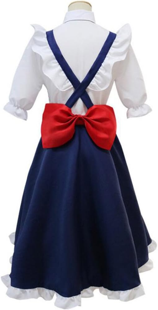 Poetic Walk Anime Womens Costume Cosplay Blue Maid Lolita Dress Outfit Halloween