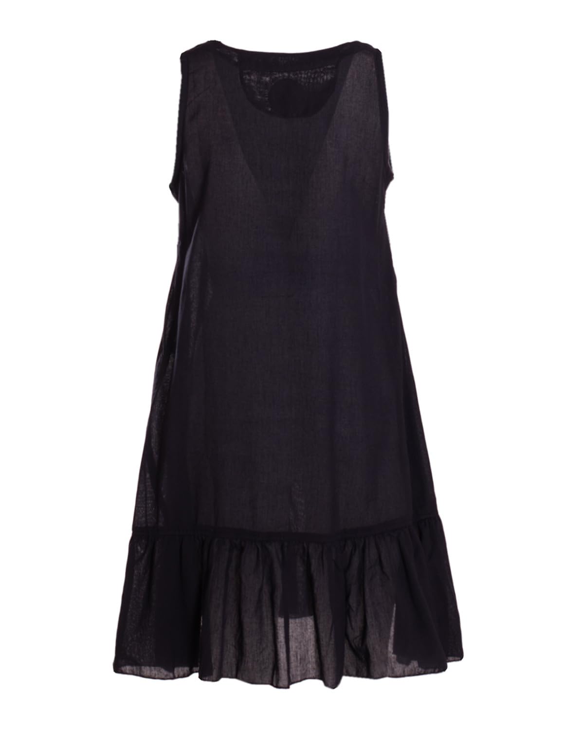 Vishes Alternative Bekleidung - Damen mittellanges Kleid Baumwolle Blumen-Muster Hängerkleid mit Schnürung und Holzperlen