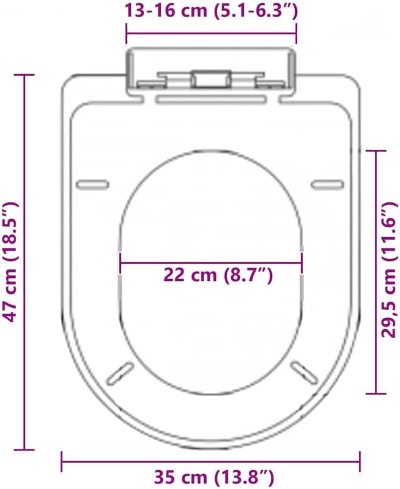 vidaXL polypropylene soft-close toilet seat with quick-release design - Resistant, durable, suitable for standard toilet bowls - Black