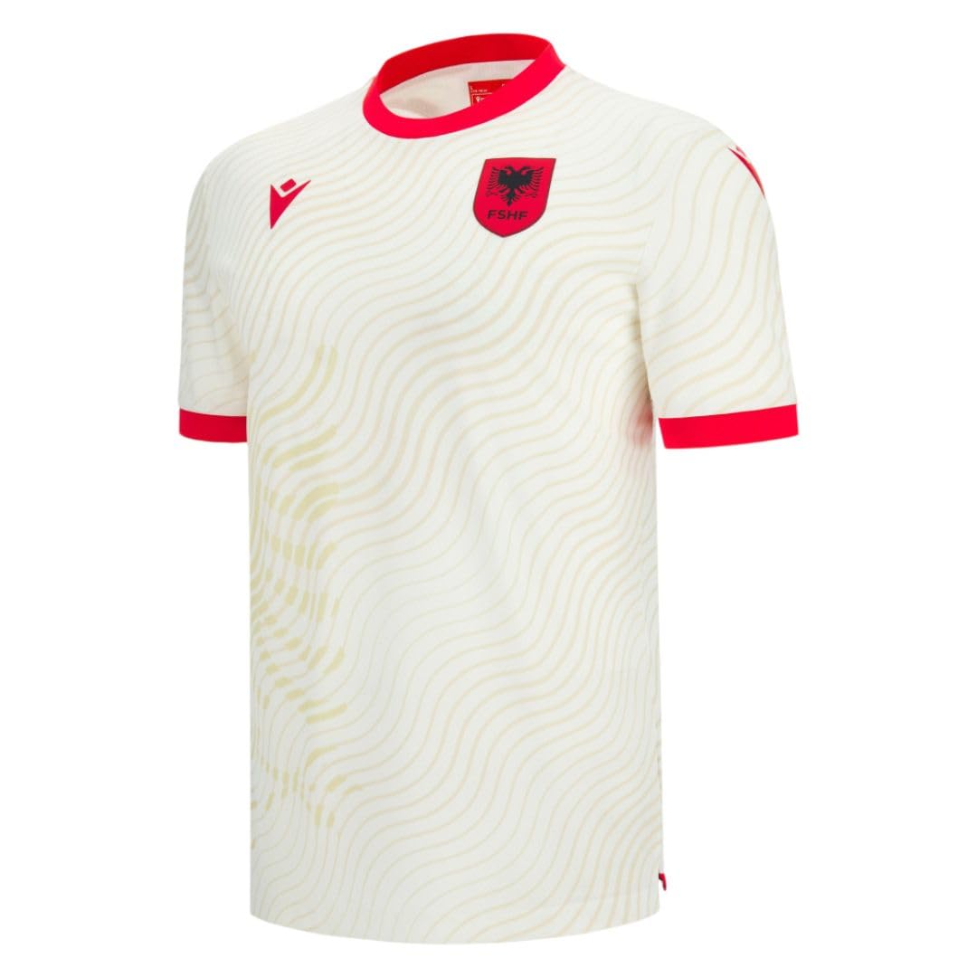 '26-'27 Albania Away Shirt Polyester Made By: Macron Men's White Small