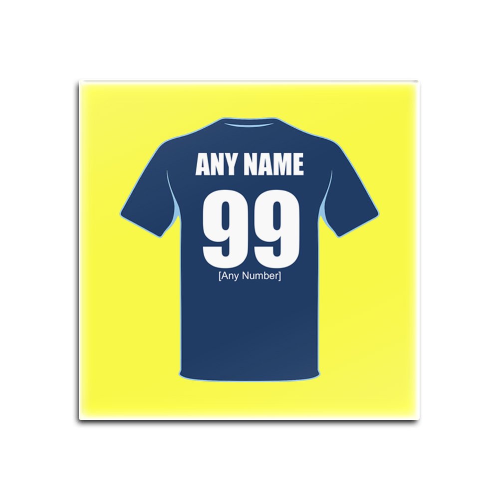 Dessous de verre bois carré personnalisé football Dark Blues Dees