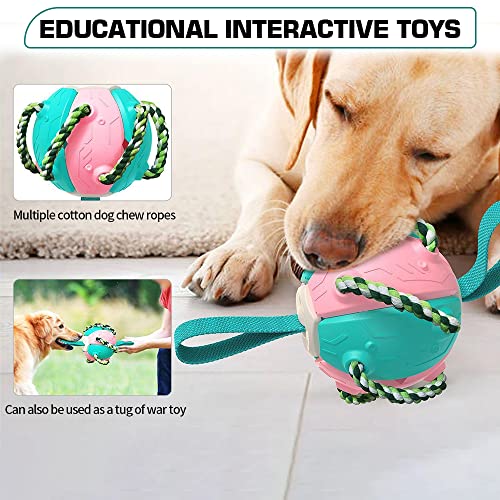 Jtl-Admcw Dog Soccer Toys, Dog Tug Of War Toys, Puppy Birthday Gifts, Water Interactive Toys Dog Frisbee Toys Teething Ball With Teething Teeth Cleaning Function For Small & Medium Dogs- Blue And Red #TOP4