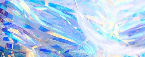 Lametta Vorhänge Irisierende Glitzer - GREATRIL Foto Hintergrund Vorhang Metallische Luftschlangen Party Deko für Meerjungfrau Mädchen Meer Einhorn Kindergeburtstag Party - 2 Stück