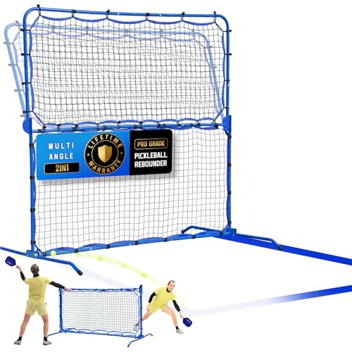 Pickleball Practice Rebounder Net Adjustable Angle for Dinks Volleys Solo Team Training Equipment 6FT Mini Pickle Ball Net Portable Trainer for Outdoor Driveway Backyard Indoor Garage Easy Setup