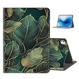 FXIANGWL for iPad Pro 11 Inch 2024 Case, PU Leather Folio Stand Cover with Auto Sleep/Wake, Shockproof Smart Protective, Durable Folding Cover for iPad Pro 11 Inch, Golden Leaf Artwork