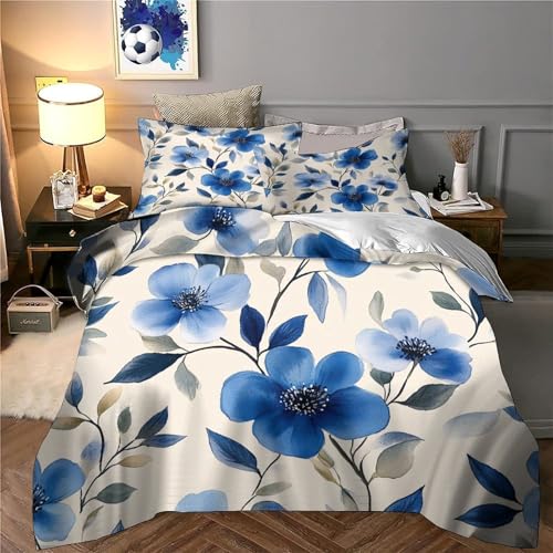 Housse de couette microfibre 3D 200x200 parure de lit fermeture éclair double
