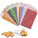 Papiertüten mit verschiedenen Punkten, 8 x 15 cm, gemischte Farben, für Kinderpartys, Popcorn, Kekse, Hochzeitsbuffet, Gastgeschenke, Kuchen, Geschenk, kleine Pa-per-Tüten, 100 Stück