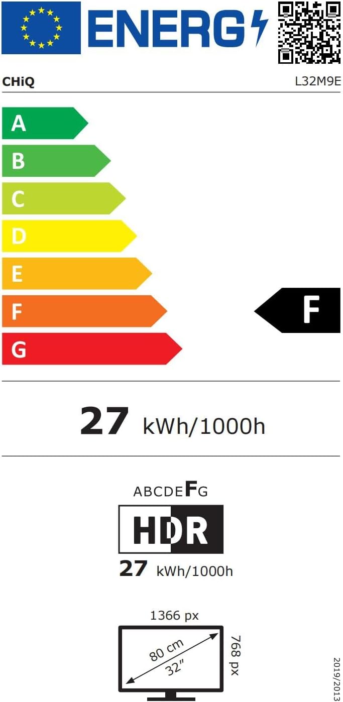 EU Energy Efficiency Label for CHIQ L32M9E TV