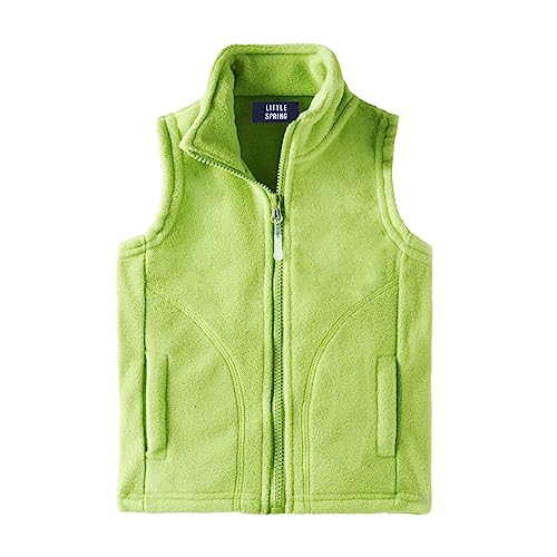 Image of LittleSpring Boys Girls Fleece Vest Sleeveless Jacket Full-Zip Fall Winter Warm Outerwear