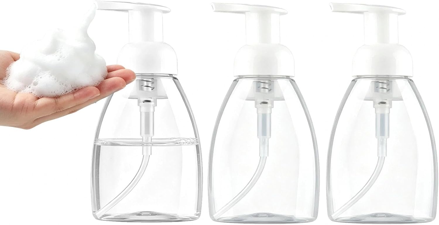 3 Pcs 8 Oz Transparent Press-Type Mousse Foam Bottles, Kitchen, Bathroom