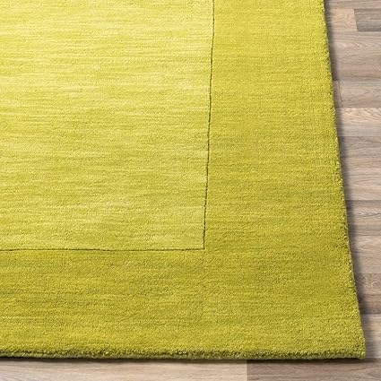 Solid Green Area Rug 4x6 ft | Hand Tufted Minimalist Modern Plain Carpet