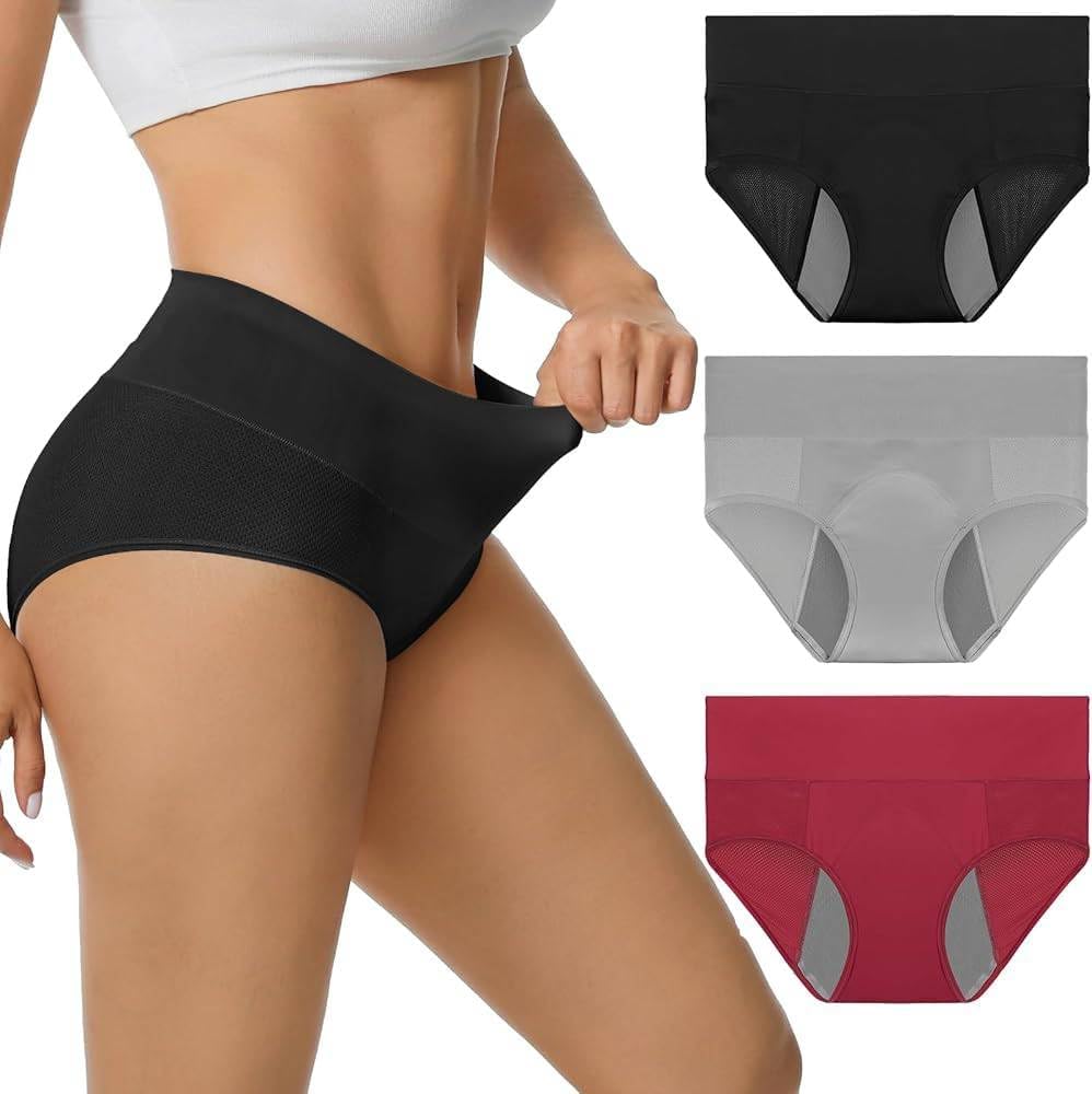 LOSWIE Incontinence Zero-Leak Underwear for Women, 60ml Absorbency Period Underwear Comfort-Stretch Hi-Waist, Leakproof & Washable Postpartum Panties, Holds Up to 8 Regular Tampons