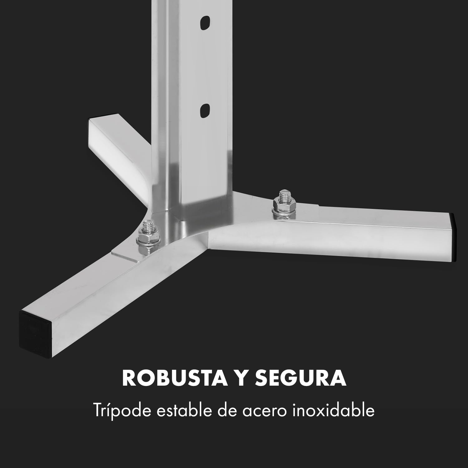 Klarstein Sauenland - Survivor asador de lechón, pincho giratorio, motor eléctrico de 12W, altura regulable 5 niveles, pincho giratorio, acero inoxidable, resiste hasta 70kg, estable, plateado