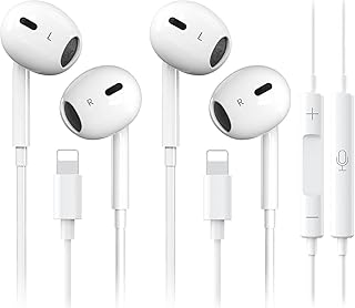 2 Packs-for iPhone Headphones Wired Earbuds/Earphones Nosie Reduction Built-in Microphone & Volume Control Headsets Compatible with iPhone 14/13/12/11/XR/XS/X/8/7/SE/Pro/Pro Max, Plug and Play
