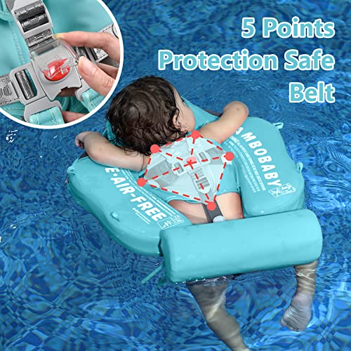 Joyooss Mambobaby Baby Swimming Pool Float, Add Tail Never Flip Over Non Inflatable Infant Swimming Float, Water Float With Removable Upf 50+ Uv Canopy, Waist Swim Ring For Toddler #TOP1