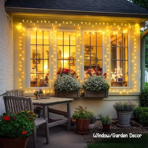 Image of LED Fairy String Lights 12 Meter Yellow Copper Wire | Waterproof & Energy Saving Decorative Lights for Diwali, Home, Bedroom, Wedding, Balcony & Garden (Pack of 1)