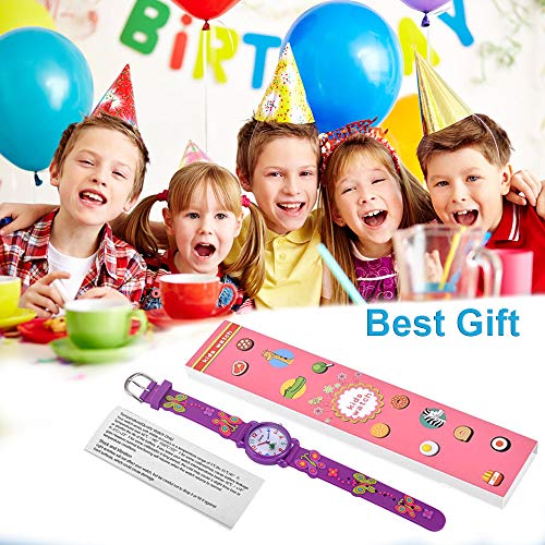 Sun-Team Gift For 3-9 Year Old Girls Kids, 3D Cartoon Waterproof Kids Watches Toys For Girl Age 4-12 Birthday Present #TOP6