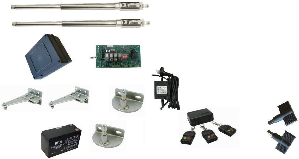 E8 400MM 220-240V Automatic Gate Opener for Gates up to 26 Feet Long and 1200 Pounds for Dual Swing Gate