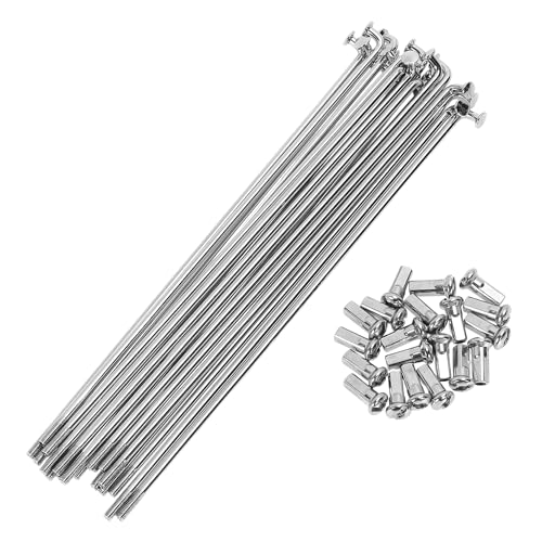 REPAIROCK 20 Set 12G Bicycle Spokes 155mm Bike Wheel Spokes Carbon Steel Galvanized Silver Tone
