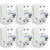 POPP® Interruptor Automático Magnetotérmico Doméstica CURVA C corte 6000A 1P+N 10A,16A,20A,25A,32A,40A 63A Pack 6,12 (Pack 6, 63A)