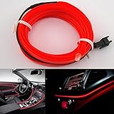 Ronben 6.5ft Panel Gap Neon Lamp Strip Cold EL OLED Interior Light Trim Atmosphere (Red)