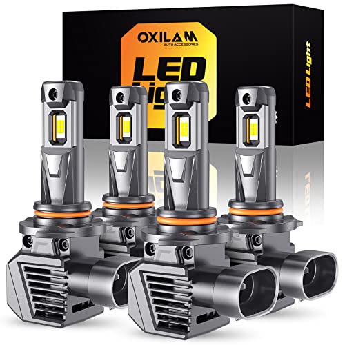 Image of OXILAM 9005 9006 Bulbs Combo, 52000LM 700% Super Bright Fog Light Bulb, 6500K White HB3 HB4 Halogen Replacement Bulb, Non-polarity, Plug and Play, Pack of 4