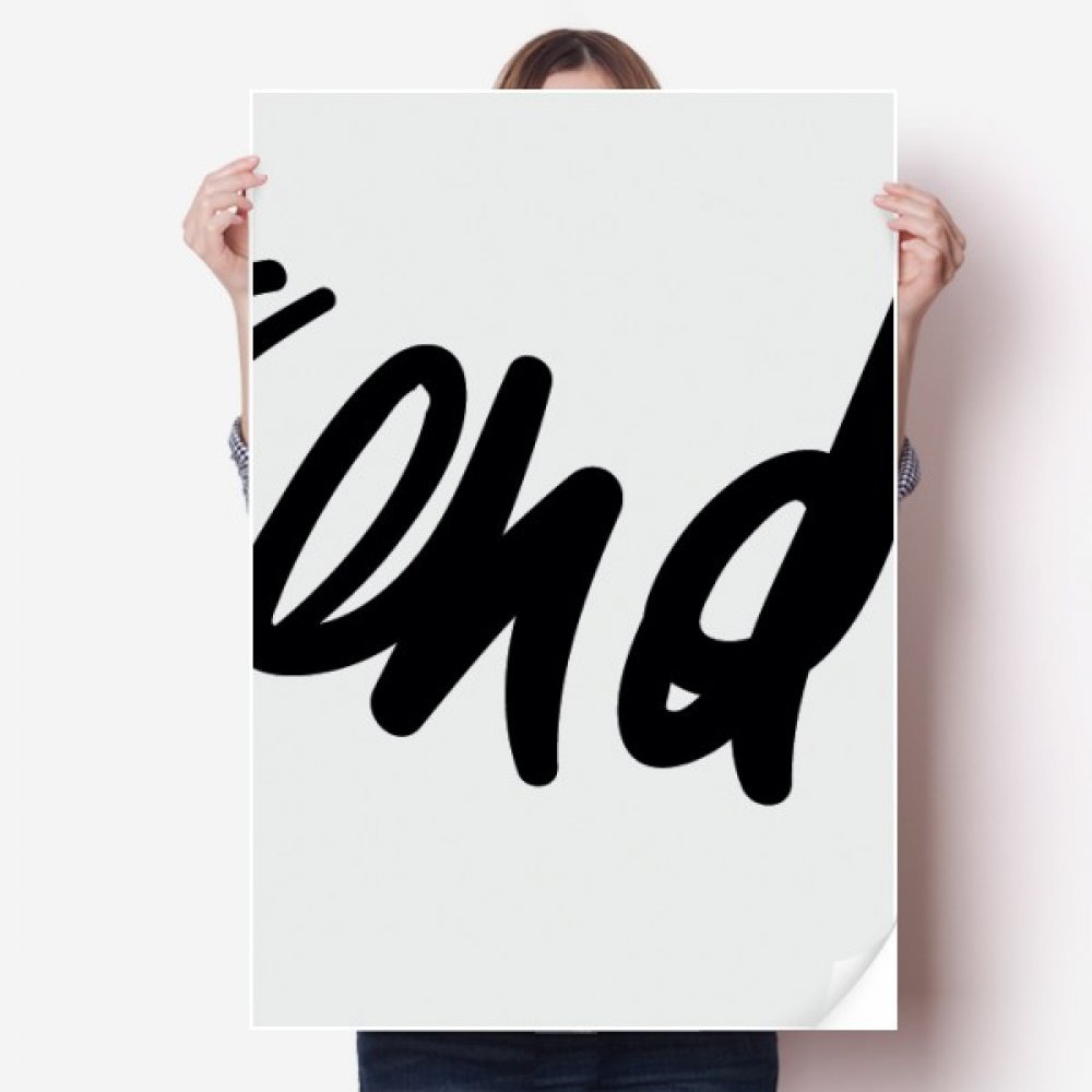 Autocollant citation drôle style handwrite multicolore 31x22