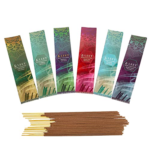 Eleet Premium 125Gm Masala Incense Sticks - 6X20Pack, Total 120 Incense Stick With Free Wood Holder For Long Lasting Aroma, Sensual Therapy & Meditation, Home Cleansing (Stress Free Lifestyle) #TOP22