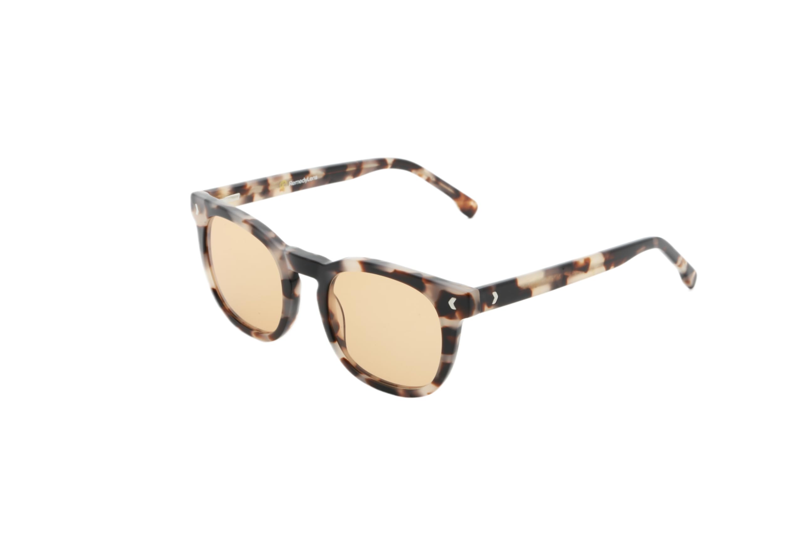 RemedyLens Emerson FL-41 Beige/Brown Acetate Frame Light Sensitivity and Migraine Relief Glasses Blue Light Blocking