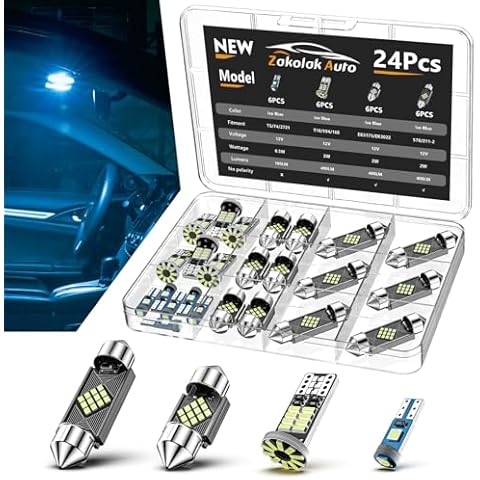 Zakolak 24PCS LED Interior Car Light Kit Cover