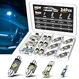 Zakolak 24PCS LED Interior Car Lights, Extremely Bright LED Bulb Kit, Applicable to Dome Map Door Lights and Other Parts Replacement for Your Cars, to Help You See Inside The Car at Night（Ice Blue）