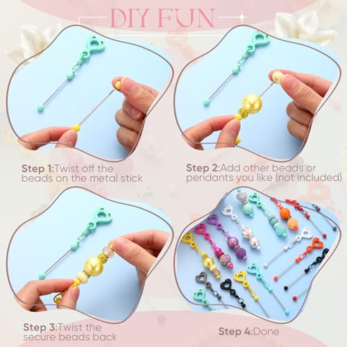 Sayglossy 20 Pcs Beadable Tumbler Straw Charm Adapters, Heart, Multicolor by Sayglossy - Used condition - Image 5