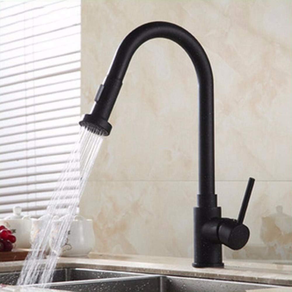 Kitchen Faucet All-Copper Black can Rotate The Cold and hot Water Sink of Dishwasher